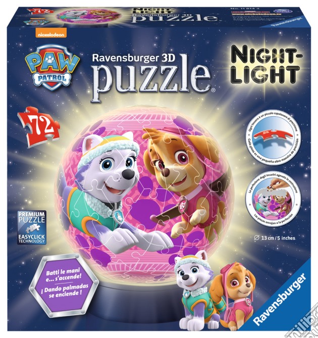 Ravensburger 11814 - Puzzleball Lampada Notturna 108 Pz - Paw Paw - Skye E Everest puzzle di Ravensburger