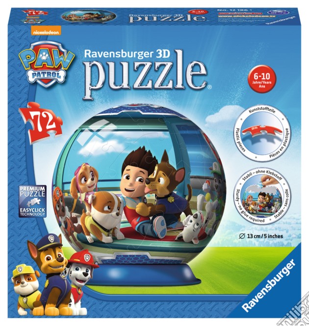 Ravensburger 12186 - Puzzleball 72 Pz - Paw Patrol puzzle di Ravensburger