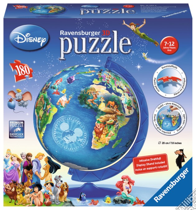 Ravensburger 12333 - Mappamondo - Globo 3D 180 Pz Disney puzzle di Ravensburger
