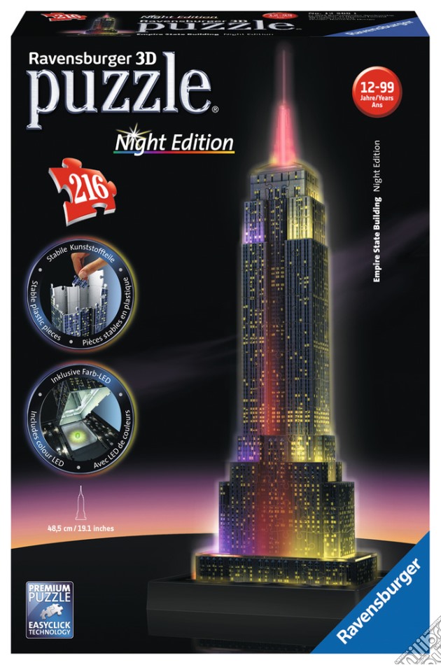 Ravensburger 12566 - Puzzle 3D Night Edition - Empire State Building Con Luce puzzle di Ravensburger