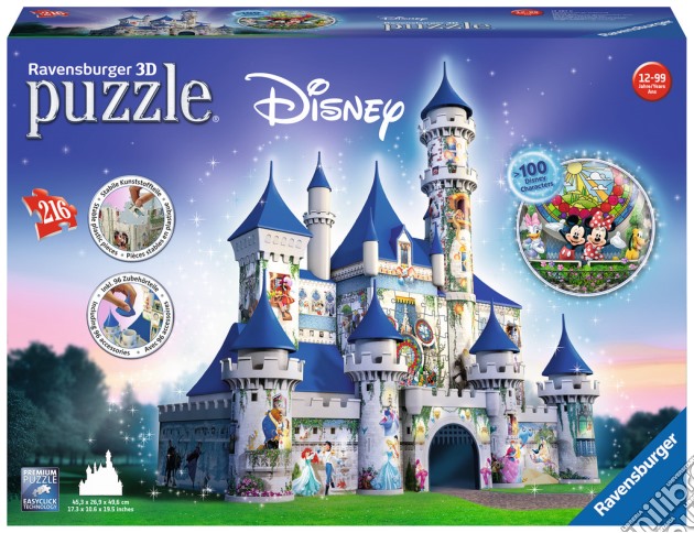 Puzzle 3D Maxi - Disney Fantasy Castle 216 Pz puzzle di Ravensburger