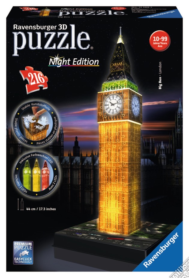 Ravensburger 12588 - Puzzle 3D Night Edition - Big Ben Con Luce puzzle di Ravensburger