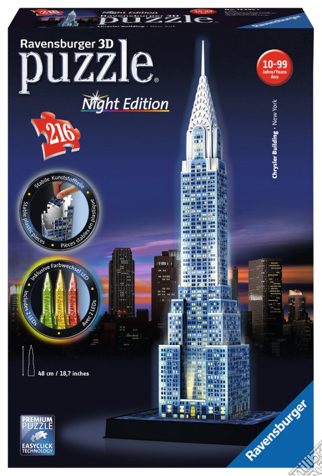 Ravensburger 12595 - Puzzle 3D Night Edition - Chrysler Building puzzle di Ravensburger