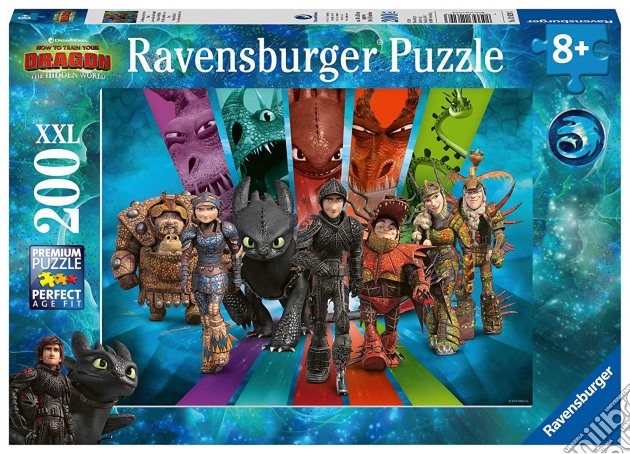 Ravensburger - 12629 3 - Puzzle Xxl 200 Pz - Dragons 3 puzzle