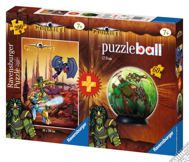 Bi-pack puzzle 2d + mini puzzleball gor gormiti (puzzle 200pcs + puzzleball® 60pcs) (7+ anni) puzzle di RAVENSBURGER