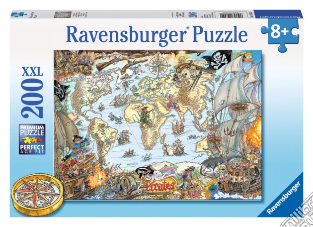 Ravensburger 12802 - Puzzle XXL 200 Pz - La Mappa Dei Pirati puzzle di Ravensburger
