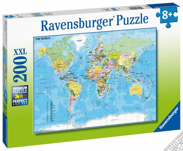 Ravensburger 12890 7 - Puzzle Xxl 100 Pz - Mappa Del Mondo puzzle