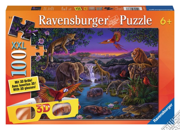 Puzzle 3d + occhialini - Animali d'Africa di notte puzzle di RAVENSBURGER