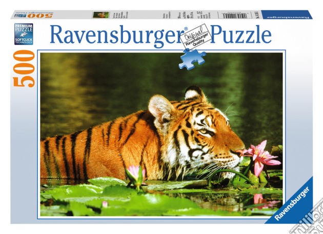 Puzzle 500 pz - tigre con fior di loto puzzle di RAVENSBURGER