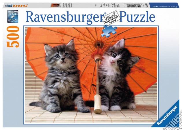 Puzzle 500 Pz - Gattini Con Ombrello puzzle di RAVENSBURGER