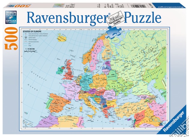 Puzzle 500 Pz - Carta Politica D’Europa puzzle