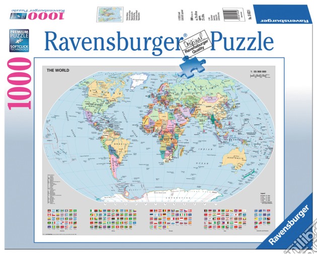Ravensburger 15652 - Puzzle 1000 Pz - Fantasy - Mappamondo Politico puzzle di Ravensburger