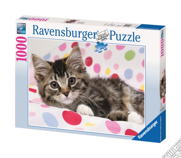 Puzzle 1000 pz - gattino sulla coperta puzzle di RAVENSBURGER