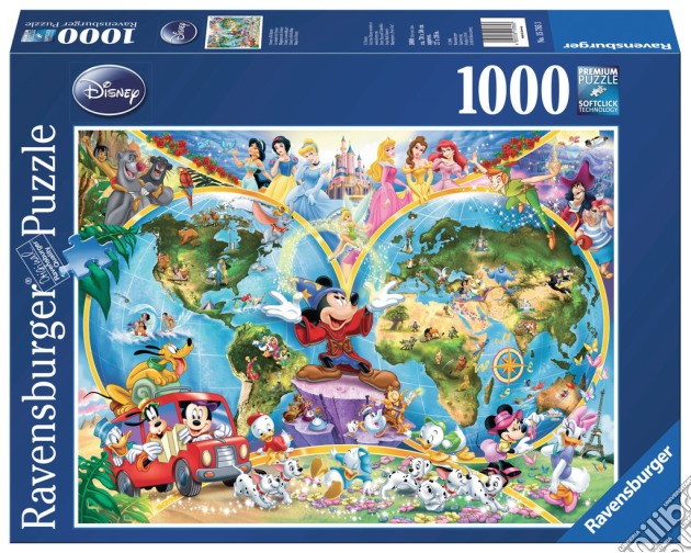 Ravensburger 15785 - Puzzle 1000 Pz - Fantasy - Mappamondo Disney puzzle di Ravensburger
