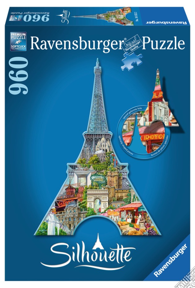 Ravensburger 16152 - Puzzle Silhouette - Puzzle Sagomato 960 Pz - Tour Eiffel, Parigi puzzle di Ravensburger