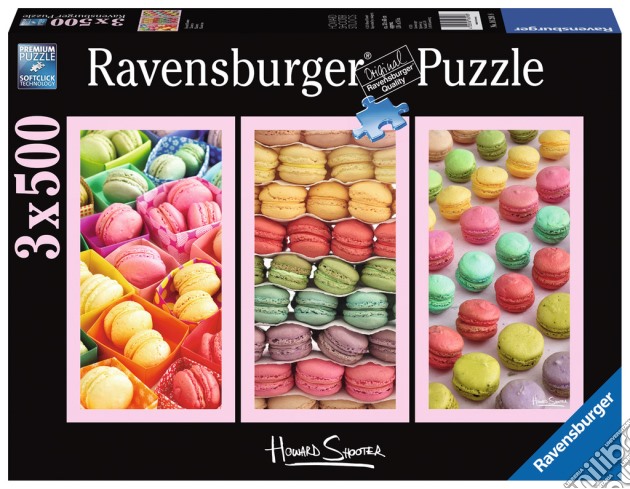 Puzzle 3x500 Pz - Howard Shooter - Macarons puzzle di Ravensburger