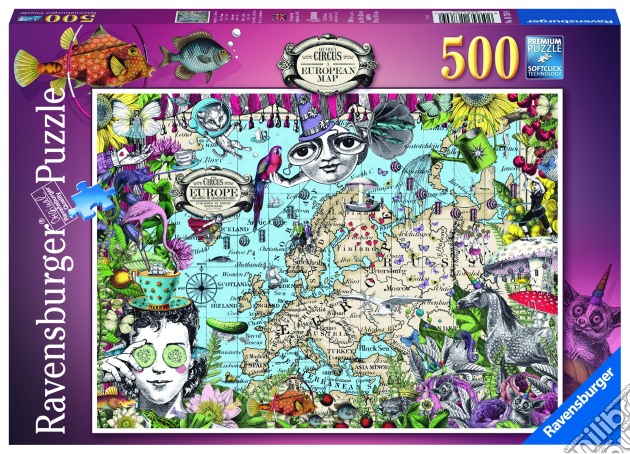 Ravensburger: 16760 - Puzzle 500 Pz - Mappa Europea, Circo Eccentrico puzzle