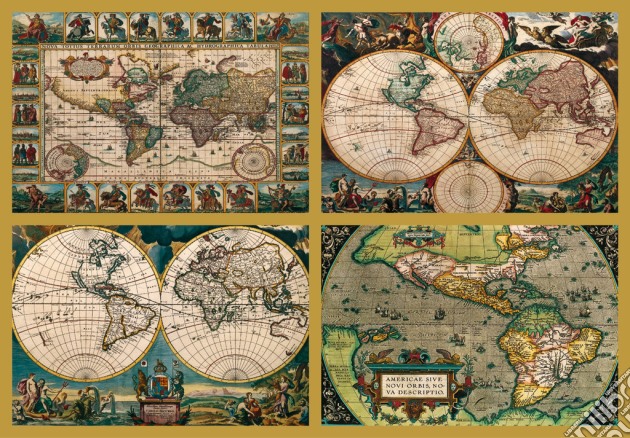 4 mappamondi storici puzzle