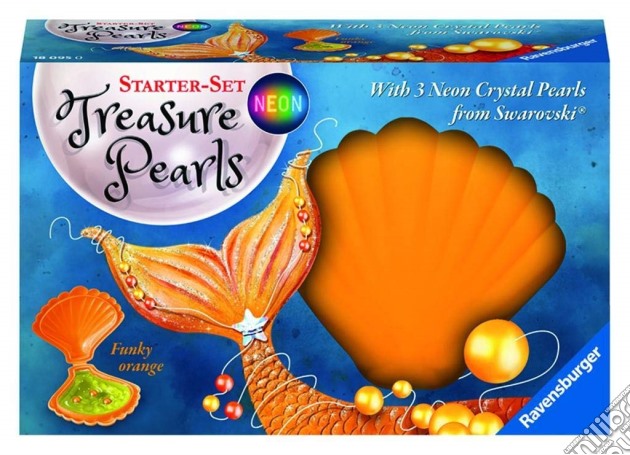 Ravensburger 18095 0 - Treasure Pearls - Neon Starter Set Arancio gioco