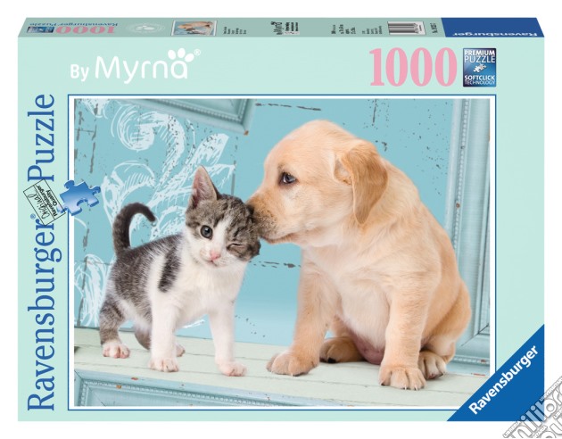 Puzzle 1000 pz - by myrna: cane e gatto puzzle di RAVENSBURGER