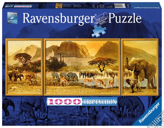 Ravensburger 19375 - Puzzle 1000 Pz - Panorama - Trittico - Viaggio In Africa puzzle di Ravensburger