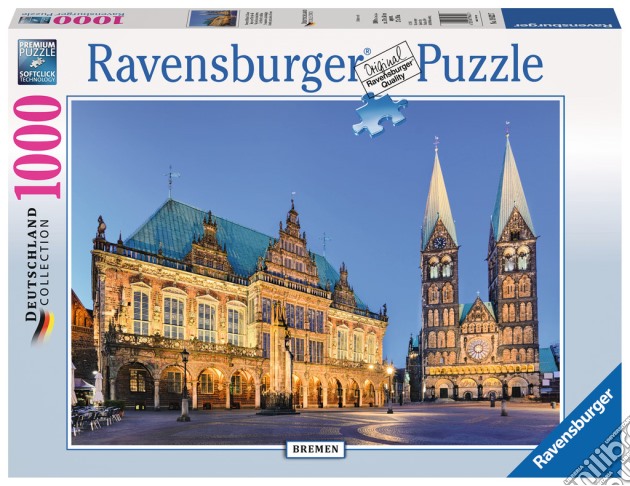 Ravensburger 19622 - Puzzle 1000 Pz - Foto E Paesaggi - Vista Sul Municipio, Brema puzzle di Ravensburger