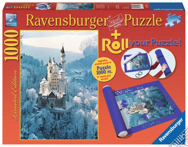 Ravensburger 19908 - Puzzle 1000 Pz + Tappetino Roll Your Puzzle - Neuschwanstein In Inverno puzzle di Ravensburger