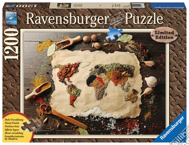 Ravensburger 19915 - Wooden Puzzle 1200 Pz - Mappamondo Delle Spezie puzzle di Ravensburger
