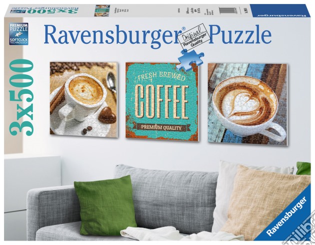 Ravensburger 19919 - Puzzle 3x500 Pz - Quadrati - Pausa Caffe' puzzle di Ravensburger