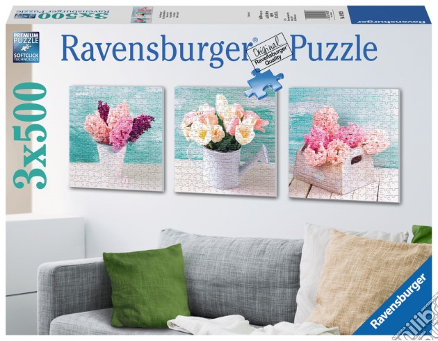 Ravensburger 19922 - Puzzle 3x500 Pz Quadrati - Dillo Con Un Fiore puzzle di Ravensburger