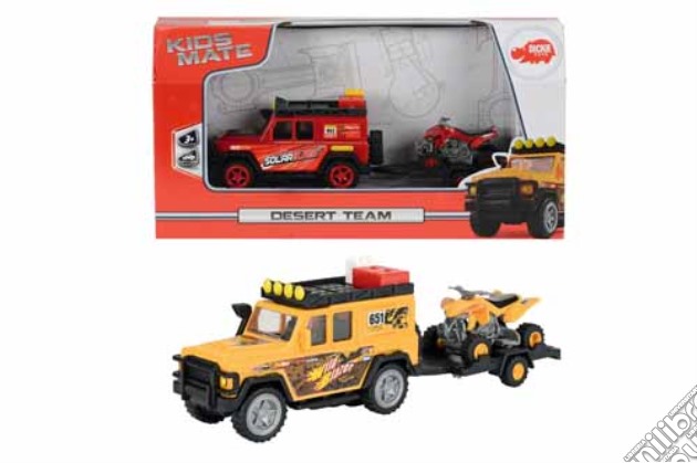Dickie Toys - Kids Mate - Jeep Deserto Con Rimorchio E Quad 15/10 Cm (un articolo senza possibilità di scelta) gioco di Dickie Toys