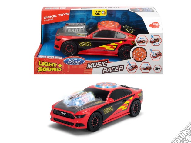 Dickie Toys - Music Racer Ford Mustang Cm. 23 gioco