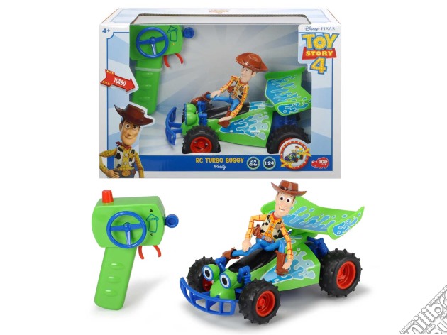 Toy Story - Buggy 1:24 20 Cm Con Woody, Radiocomando, 2 Canali, Frequanza 2,4Ghz, Funzione Turbo gioco di Dickie Toys