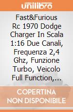 Fast&Furious Rc 1970 Dodge Charger In Scala 1:16 Due Canali, Frequenza 2,4 Ghz, Funzione Turbo, Veicolo Full Function, Ricarica Usb (Cavo Di Ricarica giochi