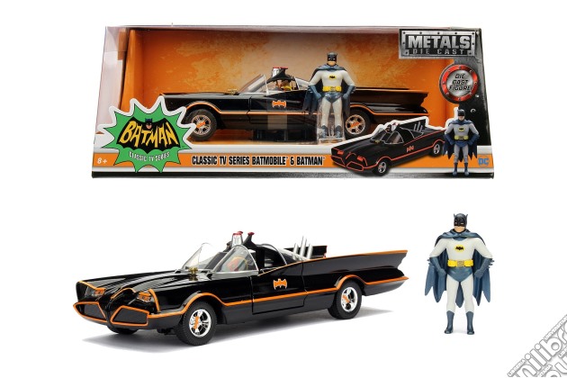 Dc Comics: Jada Toys - Batman Batmobile Classic 1966 In Scala 1:24 Con Personaggio Die-Cast gioco di Simba Toys