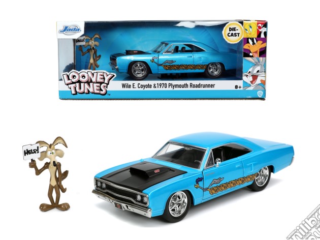 Looney Toons Road Runner Plymouth In Scala 1:24 Con Personaggio Di Willy Il Coyote In Die-Cast gioco