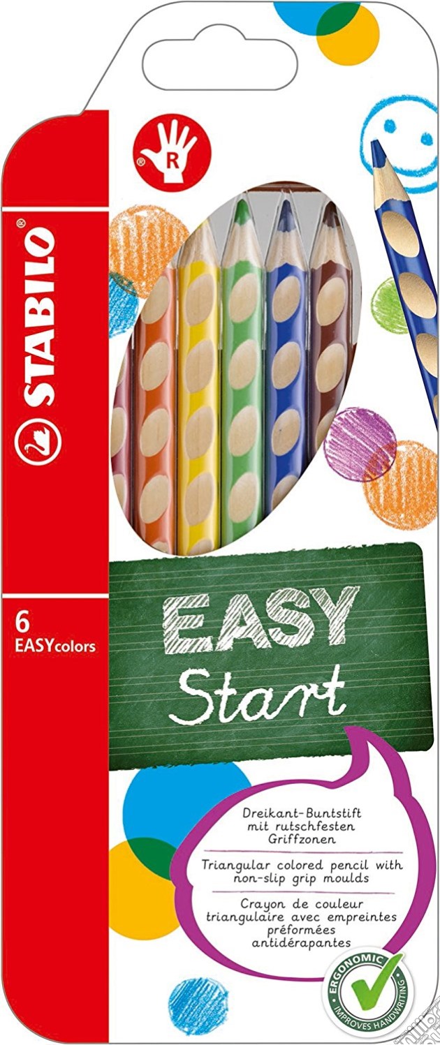 Stabilo: Easycolors Per Destrorsi Astuccio 6 Matite gioco di Stabilo