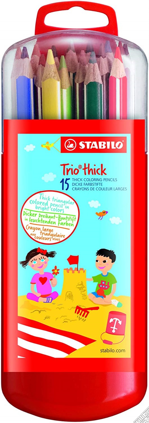 Stabilo: Trio Thick - Astuccio Zebrui In Plastica Da 15 Colori Assortiti gioco di Stabilo