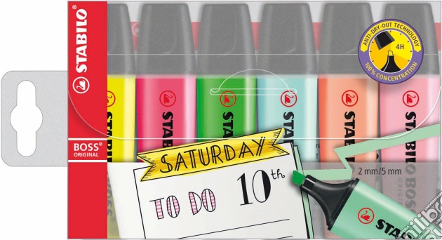 Stabilo Boss Original Astuccio Con 6 Pz.Assortiti Stabilo Boss+Boss Pastel Bullet Journal gioco di Stabilo