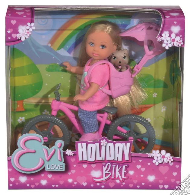 Evi Love - Holiday Bambola Snodata In Bici Con Cagnolino gioco di Simba Toys