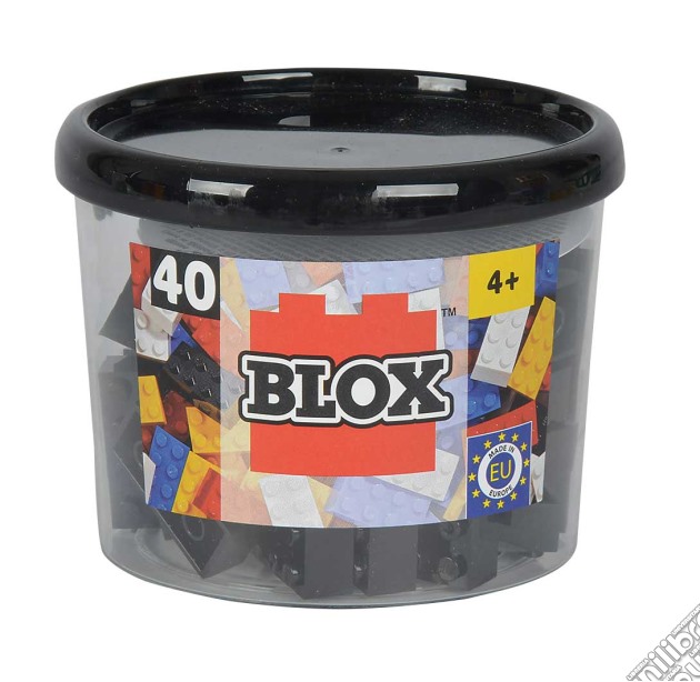 Blox - Mattoncini Piccoli 4x2 - Barattolo 40 Pz - Colore Nero gioco di Blox