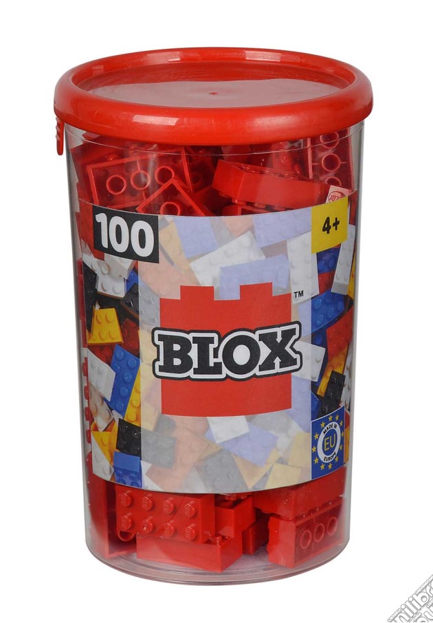 Blox - Mattoncini Piccoli 4x2 - Barattolo 100 Pz - Colore Rosso gioco di Blox
