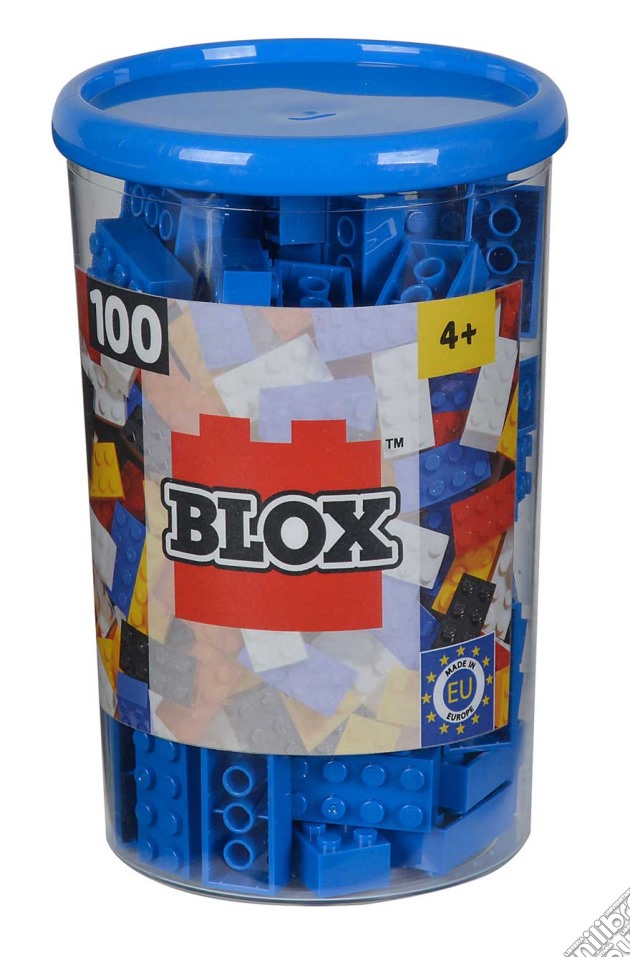 Blox - Mattoncini Piccoli 4x2 - Barattolo 100 Pz - Colore Blu gioco di Blox
