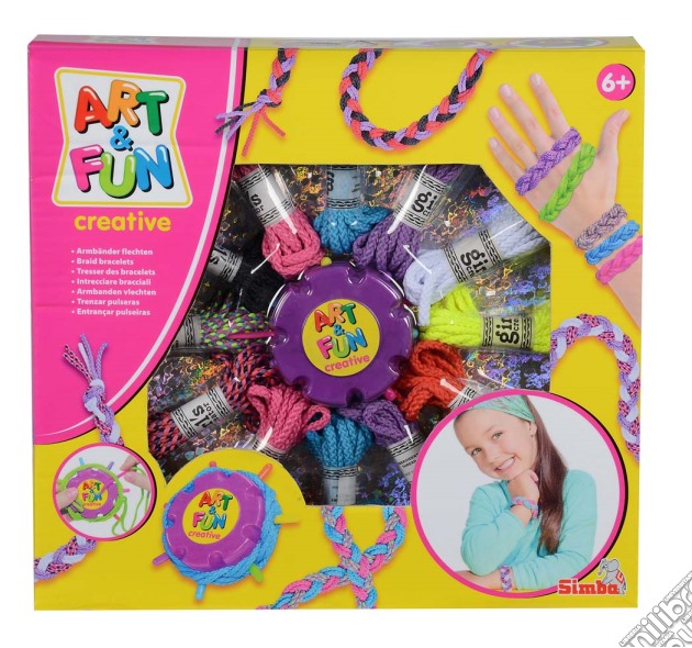 Art & Fun - Ruota Crea Braccialetti Con 12 Corde Colorate, Perline E Istruzioni gioco di Simba Toys