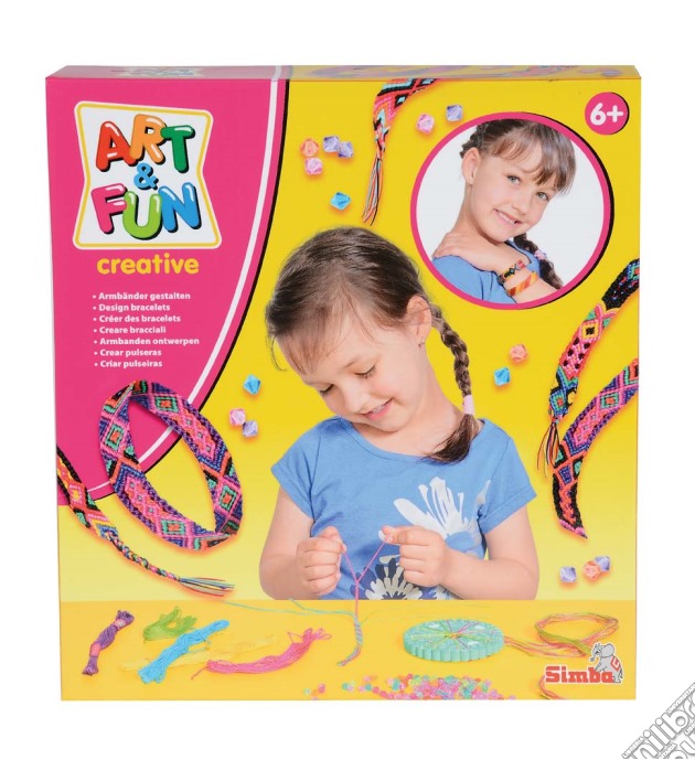 Art & Fun - Ruota Crea Braccialetti Con 5 Corde Colorate, Perline E Istruzioni gioco di Simba Toys