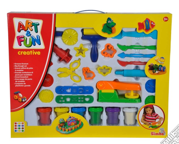 Art & Fun - Pasta Da Modellare - Mega Set Con 6 Vasetti, Formine E Accessori gioco