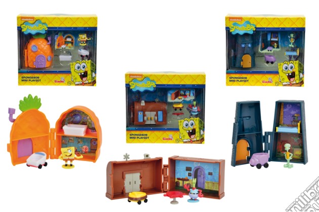 Spongebob - Mini Playset (un articolo senza possibilità di scelta) (Krusty Krab / Casa Dolce Ananas / Bikini Bottom) gioco di Simba Toys
