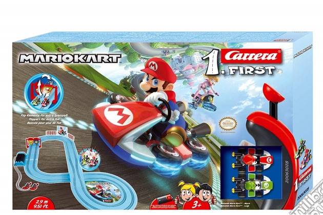 Carrera First - Nintendo Mario Kart - 2.9M With Flippers & Narrow Section Batteria gioco di Carrera