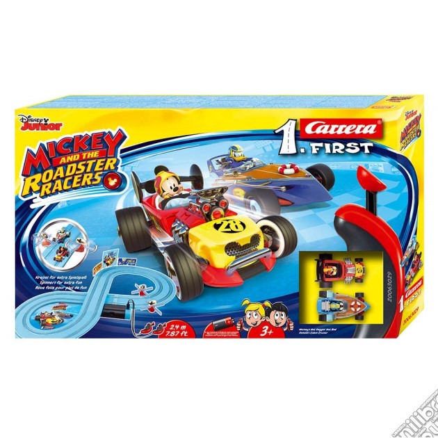 Carrera First - Mickey And The Roadster Racers - 2.4M With Spinners Batteria gioco di Carrera