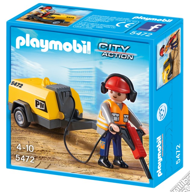 Playmobil - Lavoratore Con Martello Pneumatico gioco di Playmobil